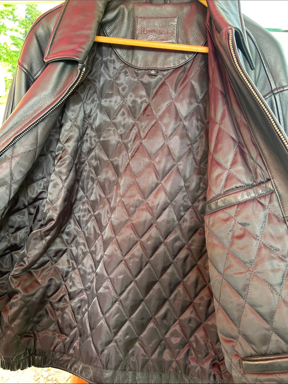 Croft & Barrow Black Leather Bomber Jacket - Picture 2 of 3